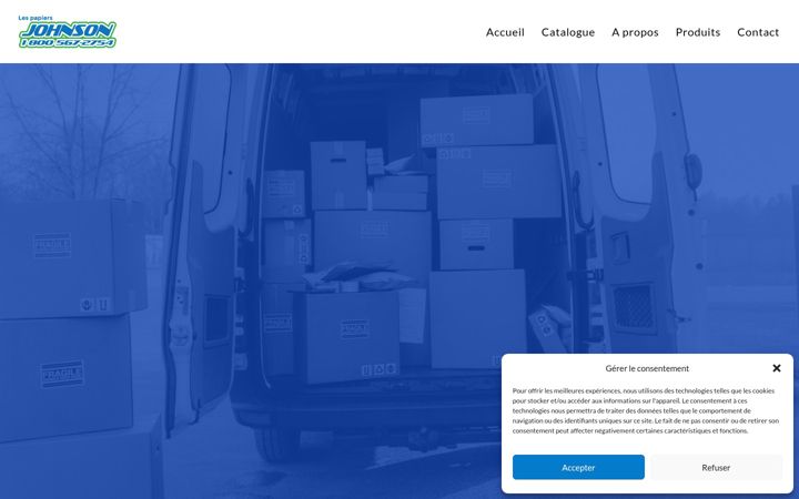 Screenshot of lespapiersjohnson.com
