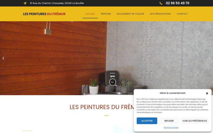 Screenshot of lespeinturesdufremur-22.fr