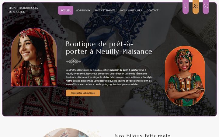 Screenshot of lespetitesboutiquesdekoudjou.fr