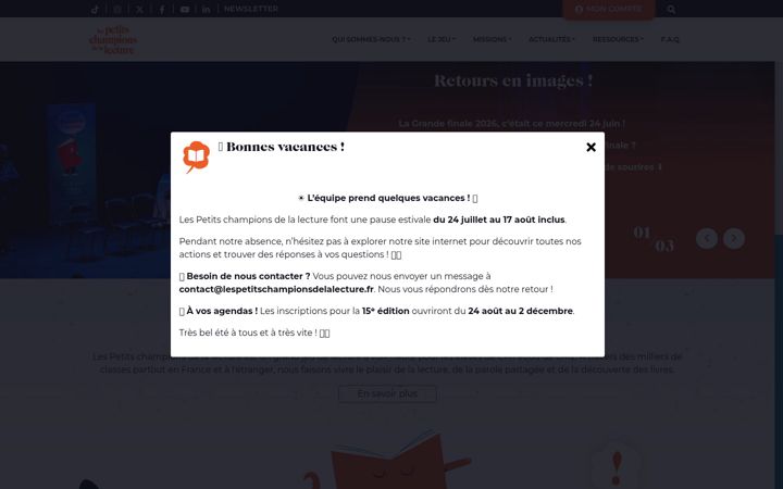 Screenshot of lespetitschampionsdelalecture.fr