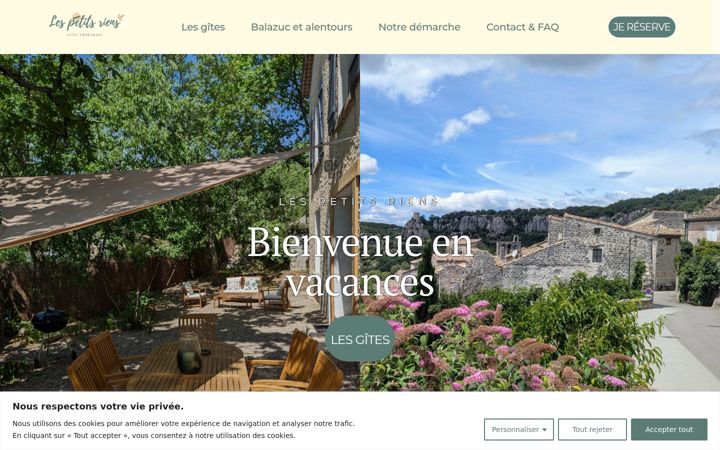 Screenshot of lespetitsriens-gites.com