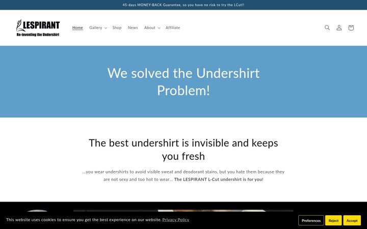 Screenshot of lespirant.com