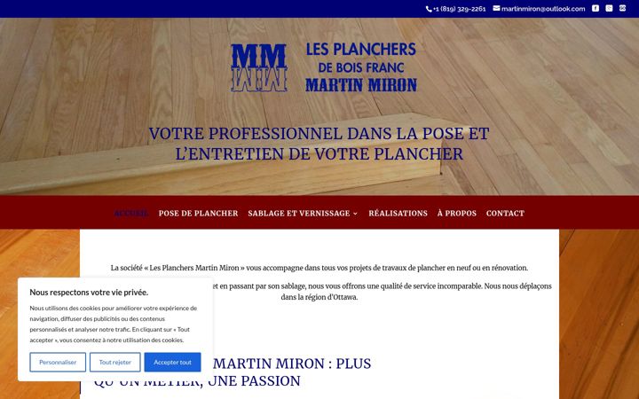 Screenshot of lesplanchersmartinmiron.com