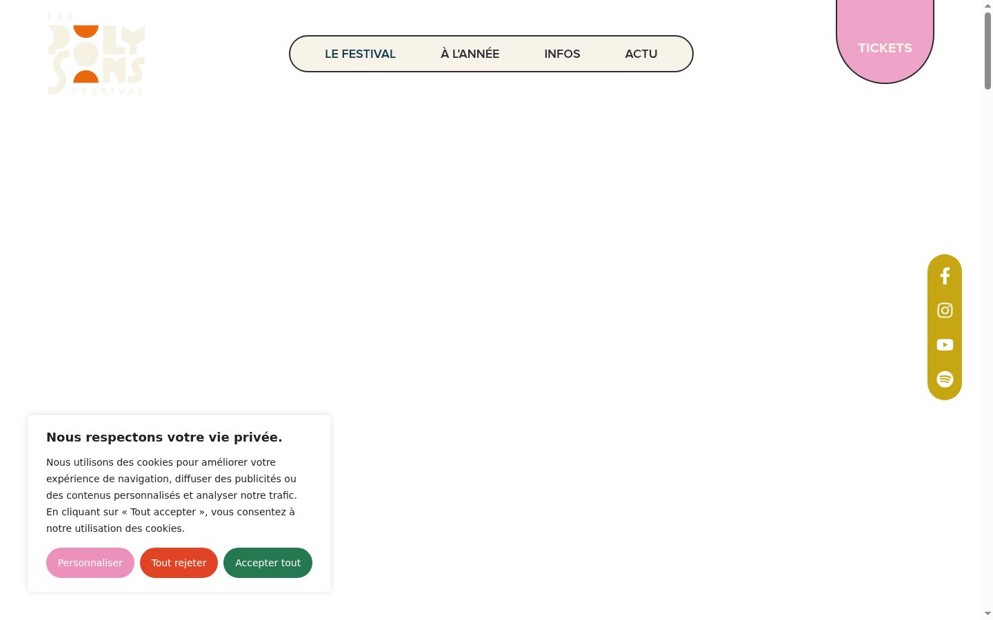 Capture d'écran de la bannière de consentement affichée avant toute interaction
