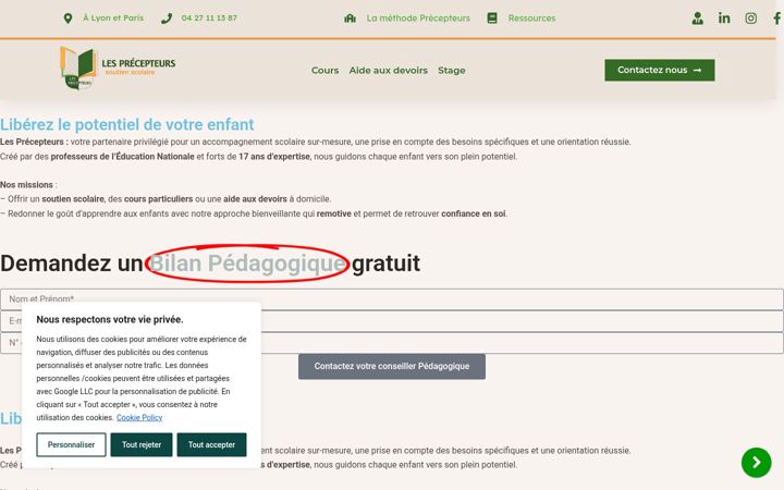 Screenshot of lesprecepteurs.fr