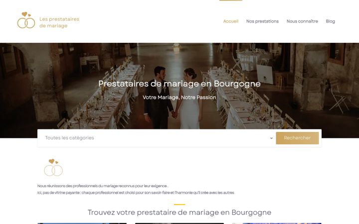 Screenshot of lesprestatairesdemariage.fr