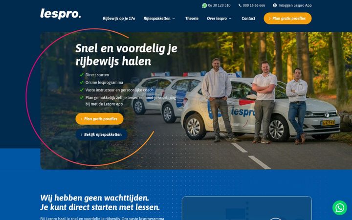 Screenshot of lespro.nl