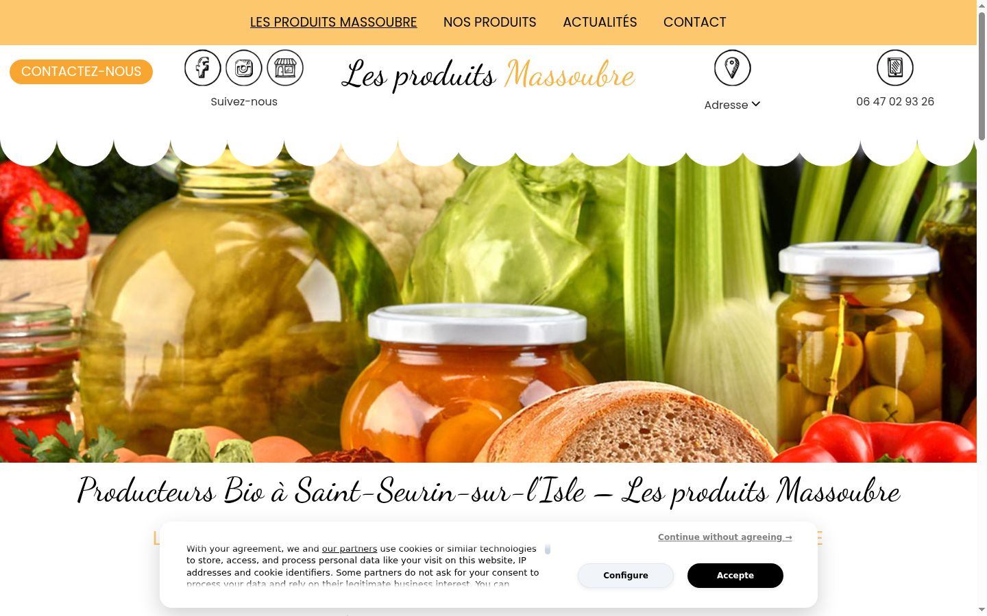 Screenshot of the consent banner shown before any interaction
