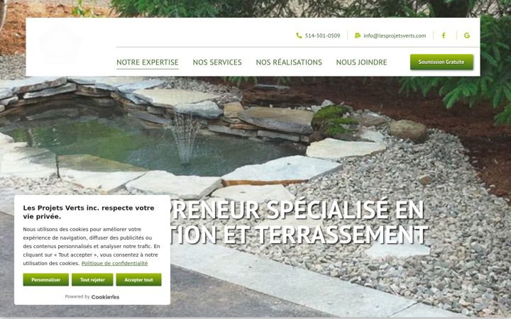 Screenshot of lesprojetsverts.com