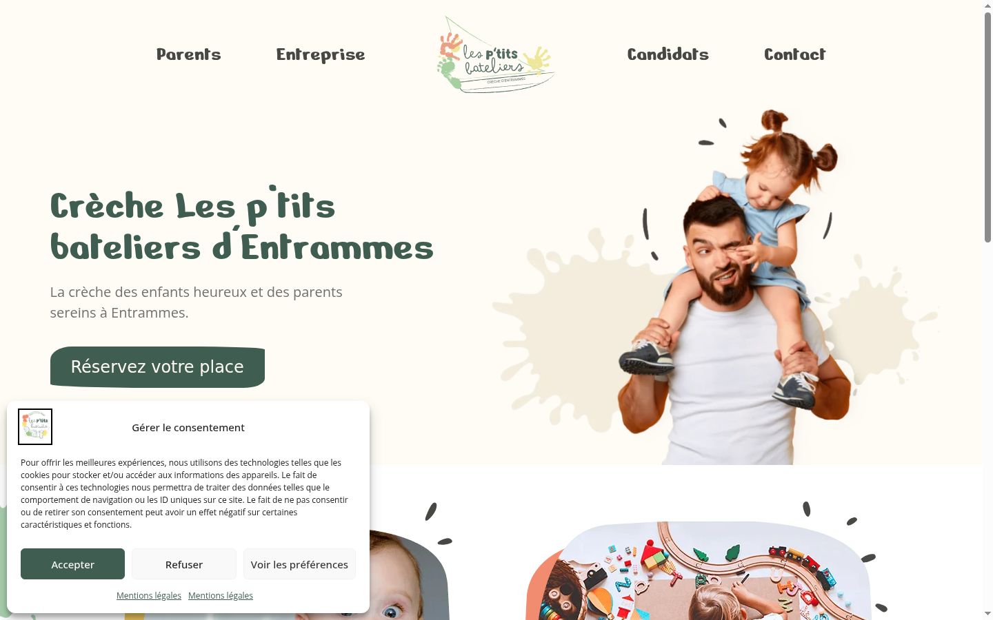 Captura de ecrã do banner de consentimento apresentado antes de qualquer interação