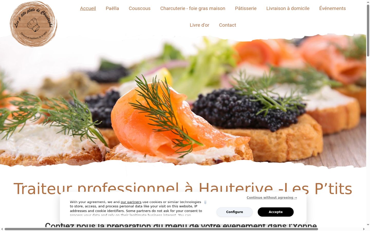 Screenshot del banner di consenso mostrato prima di qualsiasi interazione
