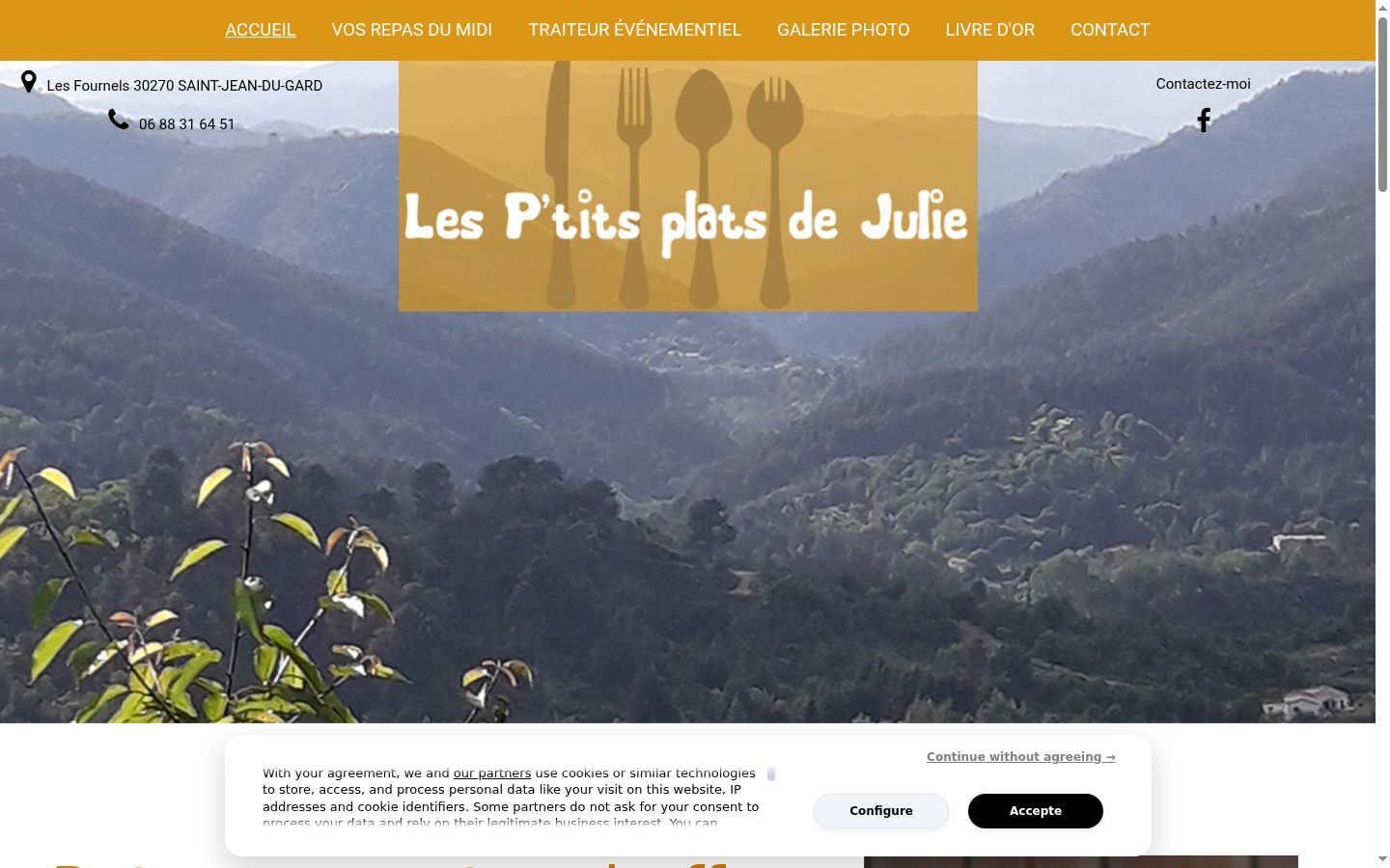 Screenshot del banner di consenso mostrato prima di qualsiasi interazione