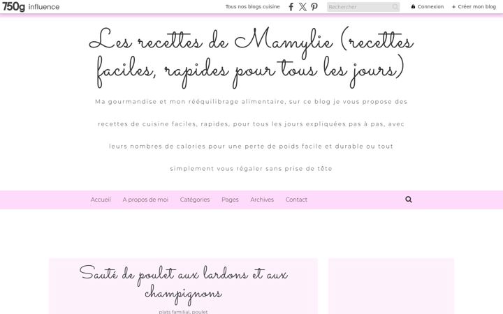 Screenshot of lesrecettesdemamylie.fr