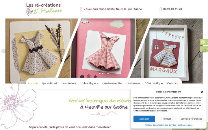 Screenshot of lesrecreationsdhortense.fr