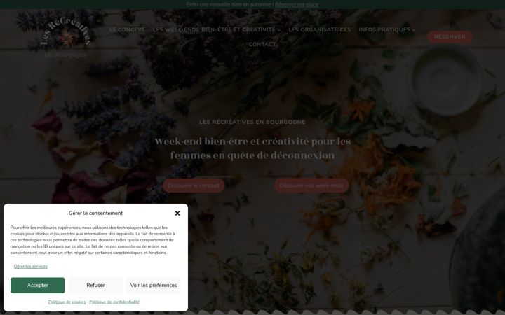 Screenshot of lesrecreativesenbourgogne.fr