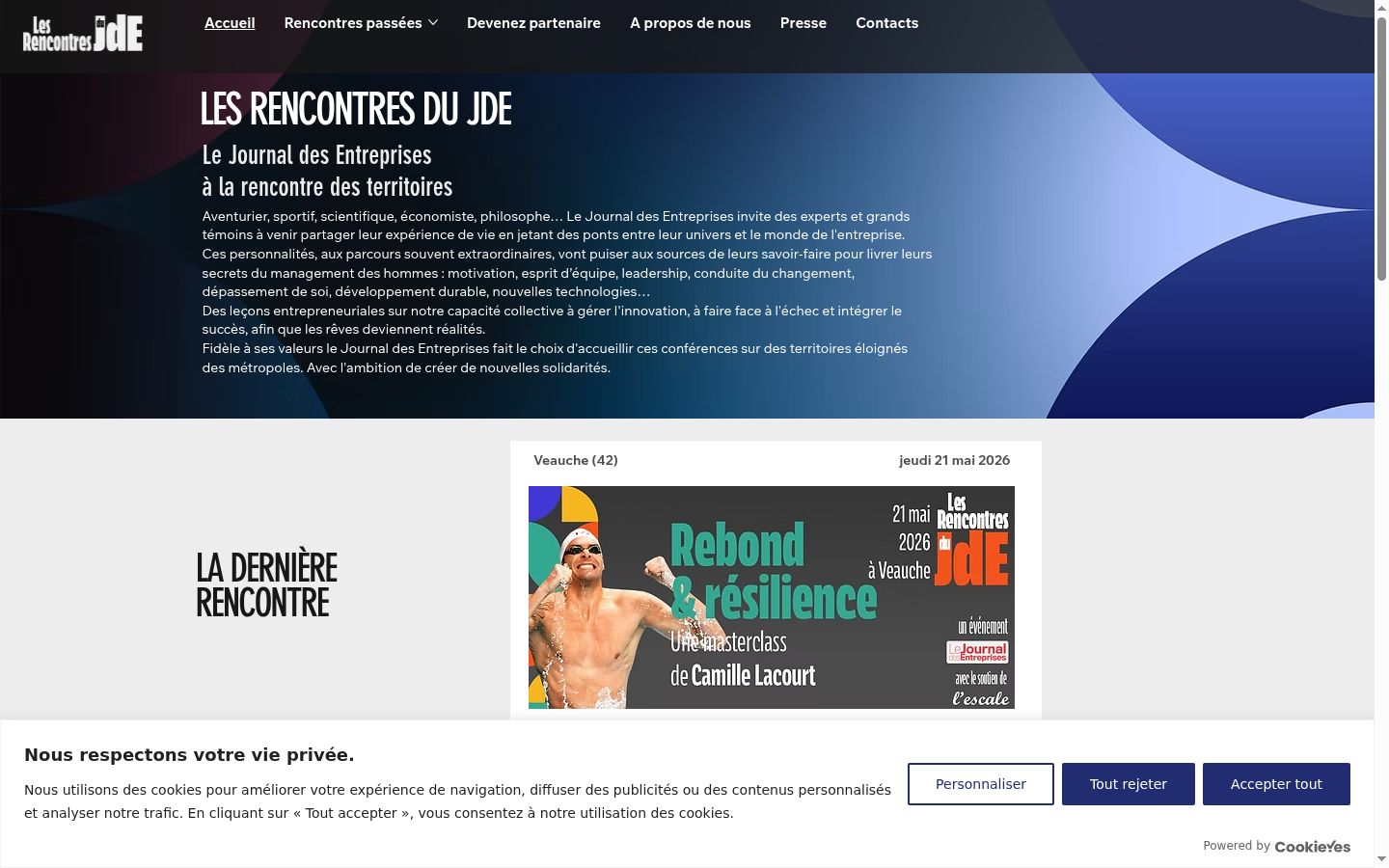 Captura de pantalla del banner de consentimiento mostrado antes de cualquier interacción