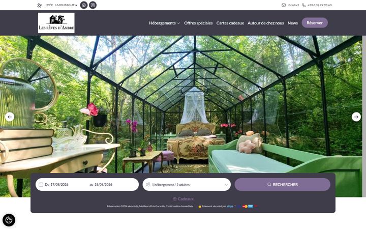 Screenshot of lesrevesdambre.com