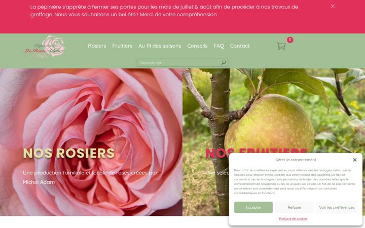 Screenshot of lesrosesadam.com
