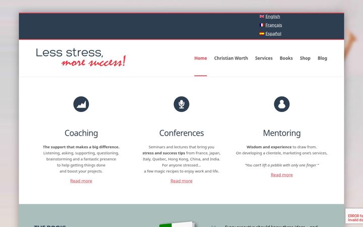 Screenshot of less-stress-more-success.com