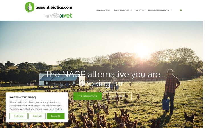 Screenshot of lessantibiotics.com