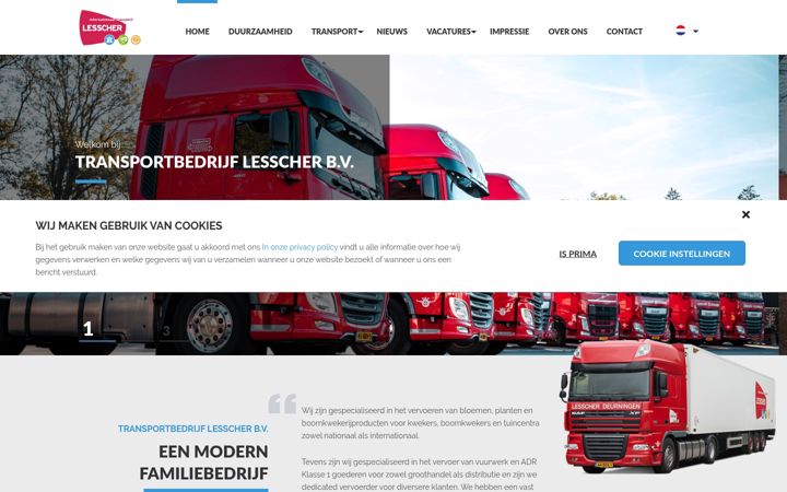 Screenshot of lesscher-transport.nl