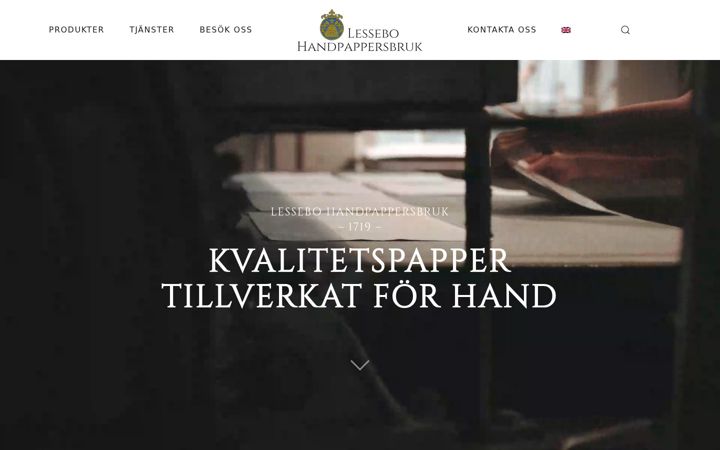 Zrzut ekranu lessebohandpappersbruk.se