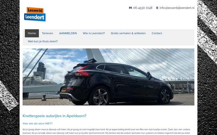 Screenshot of lessenbijleendert.nl