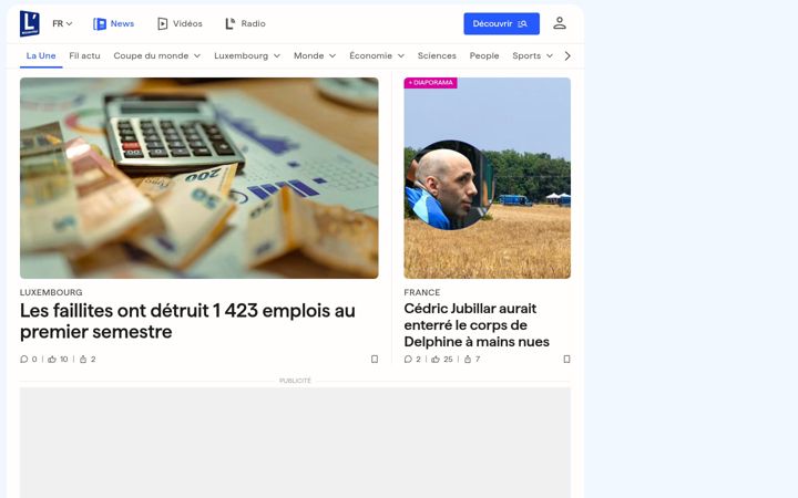Zrzut ekranu lessentiel.lu