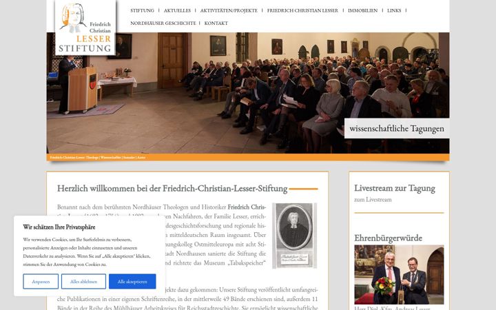 Screenshot of lesser-stiftung.de