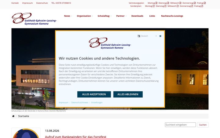 Screenshot of lessgym-kamenz.de