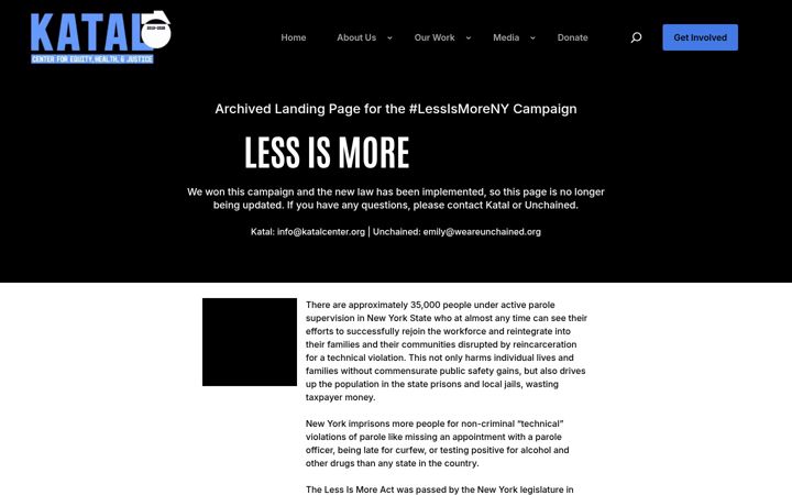 Screenshot of lessismoreny.org