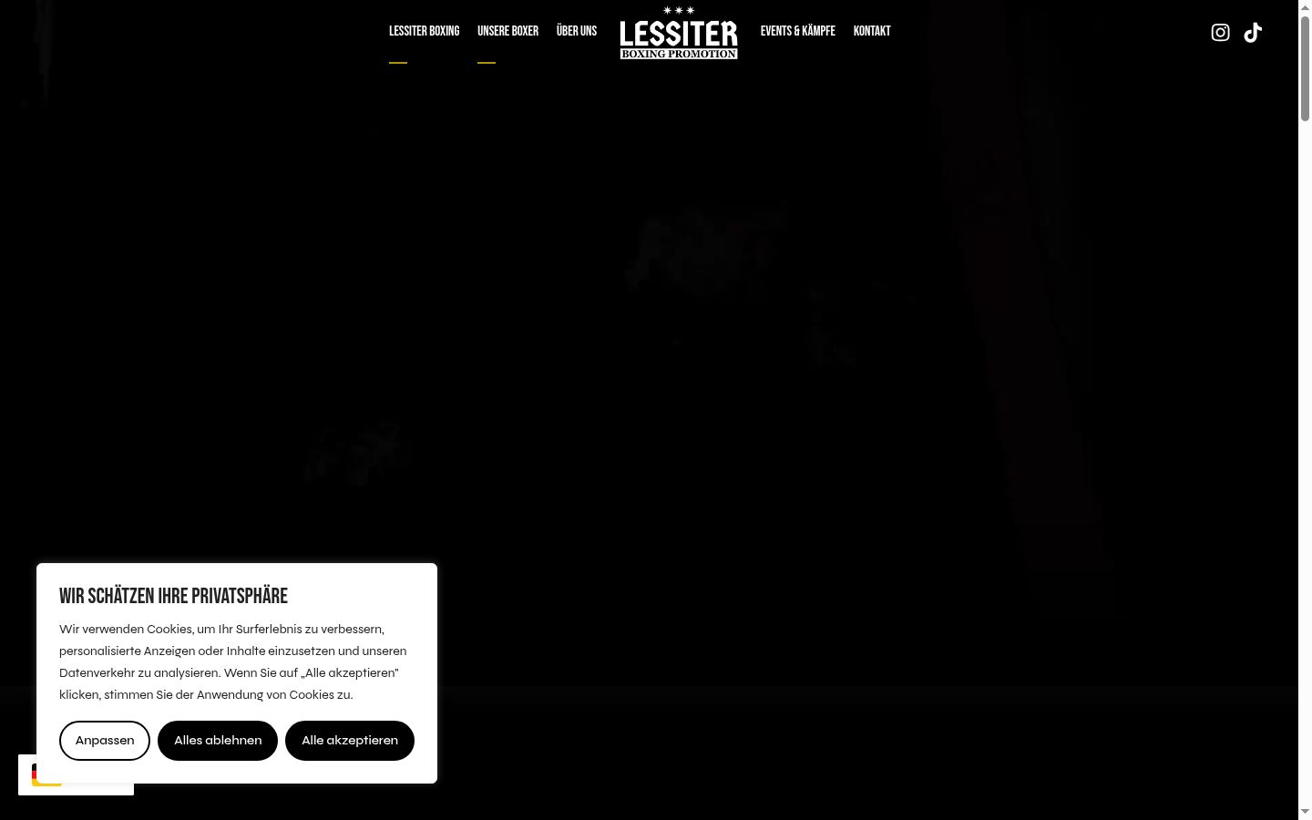Screenshot del banner di consenso mostrato prima di qualsiasi interazione