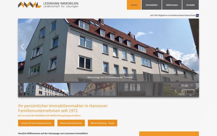 Screenshot of lessmann-immobilien.de