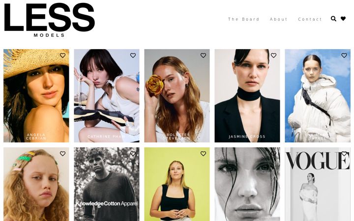 Screenshot of lessmodels.com