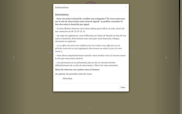 Screenshot of lessoinsbeautedeseverine.fr