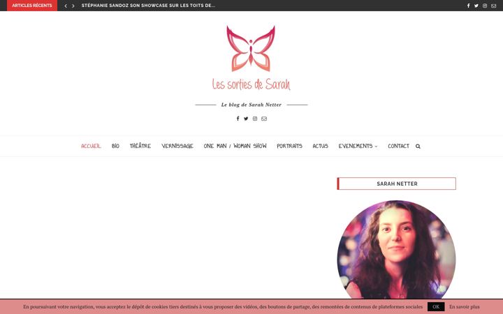 Screenshot of lessortiesdesarah.fr