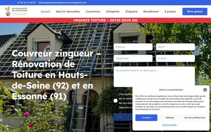 Screenshot of lesspecialistesdelarenovation.fr