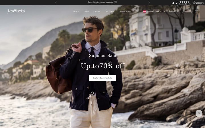 Screenshot of lessworries.com