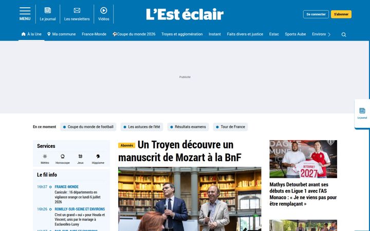 Screenshot of lest-eclair.fr