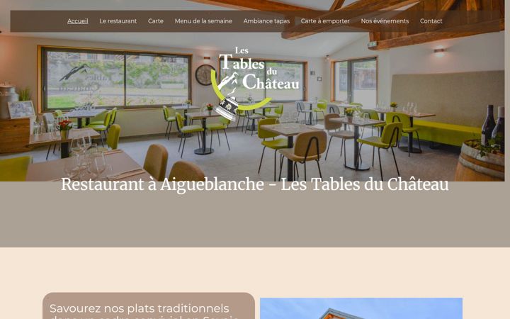 Screenshot of lestablesduchateau-restaurant.fr