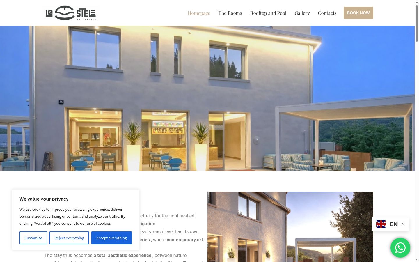 Screenshot del banner di consenso mostrato prima di qualsiasi interazione