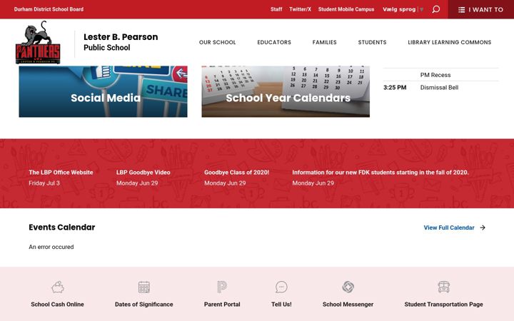 Screenshot of lesterbpearson.ddsb.ca