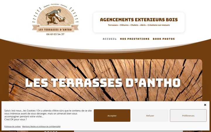 Screenshot of lesterrassesdantho.fr