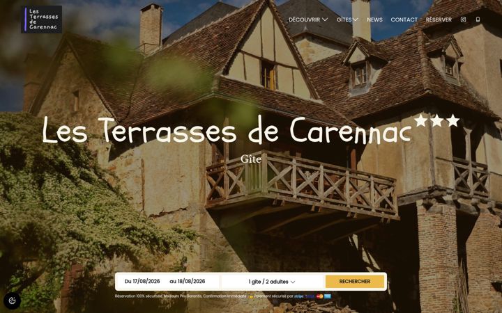 Screenshot of lesterrassesdecarennac.com