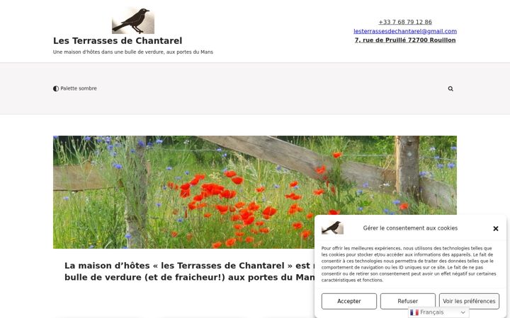 Screenshot of lesterrassesdechantarel.com