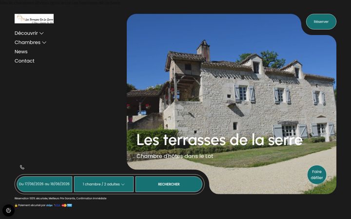 Screenshot of lesterrassesdelaserre.com