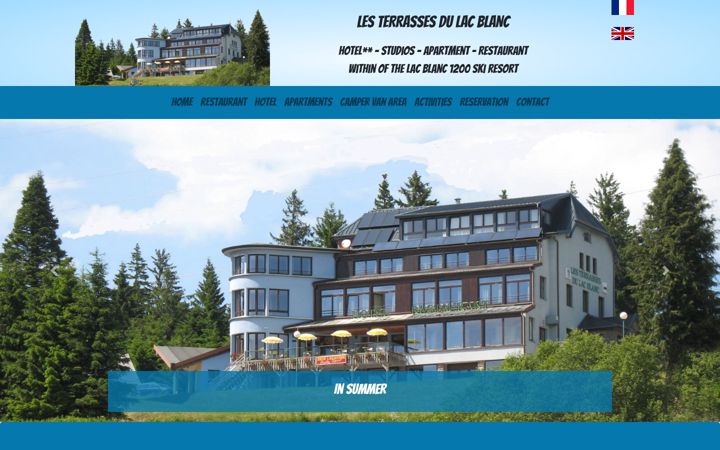 Screenshot of lesterrassesdulacblanc.com