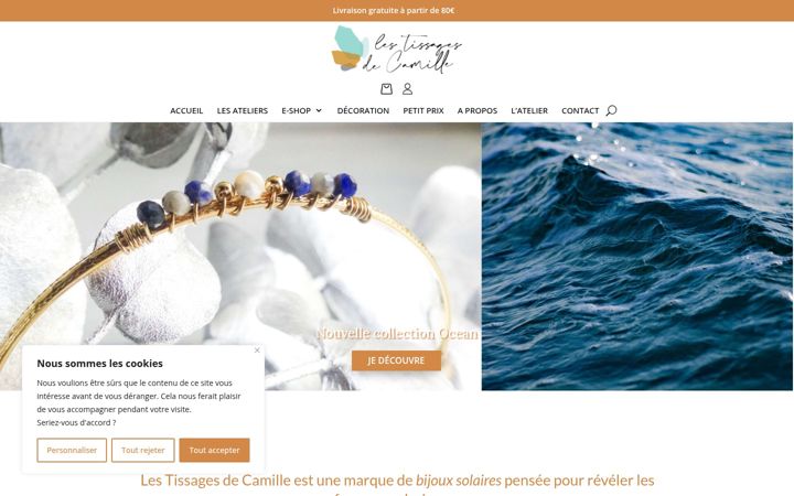 Screenshot of lestissagesdecamille.com