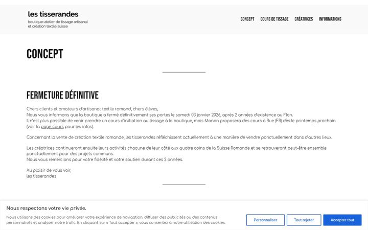 Screenshot of lestisserandes.ch