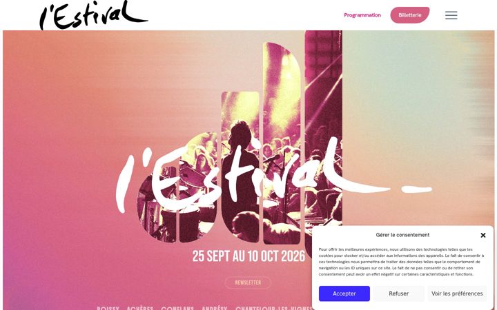 Snimka zaslona za lestival.fr
